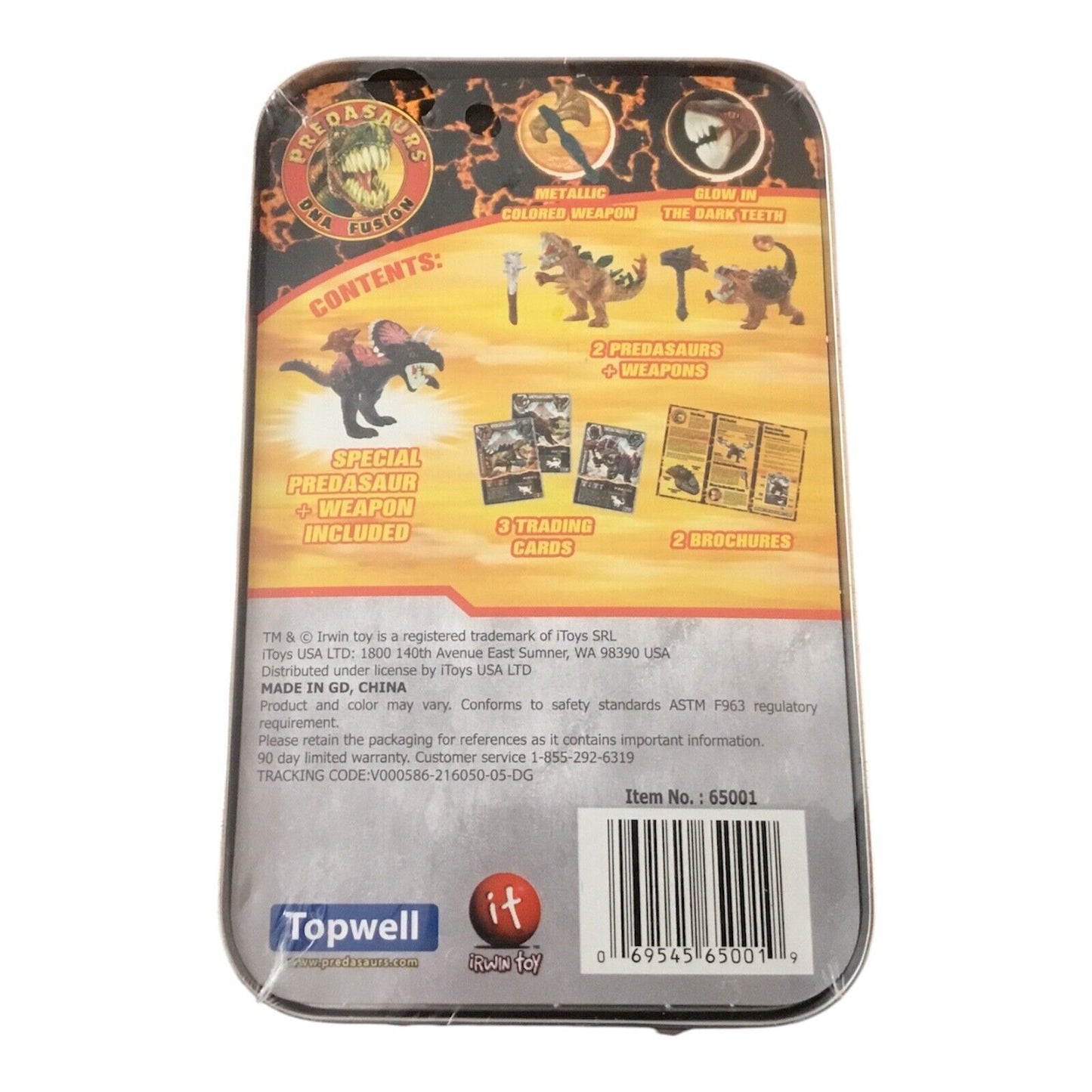 Predasaurs DNA Fusion mystery metal tin (Lot f 2) New Sealed Rare and Retired