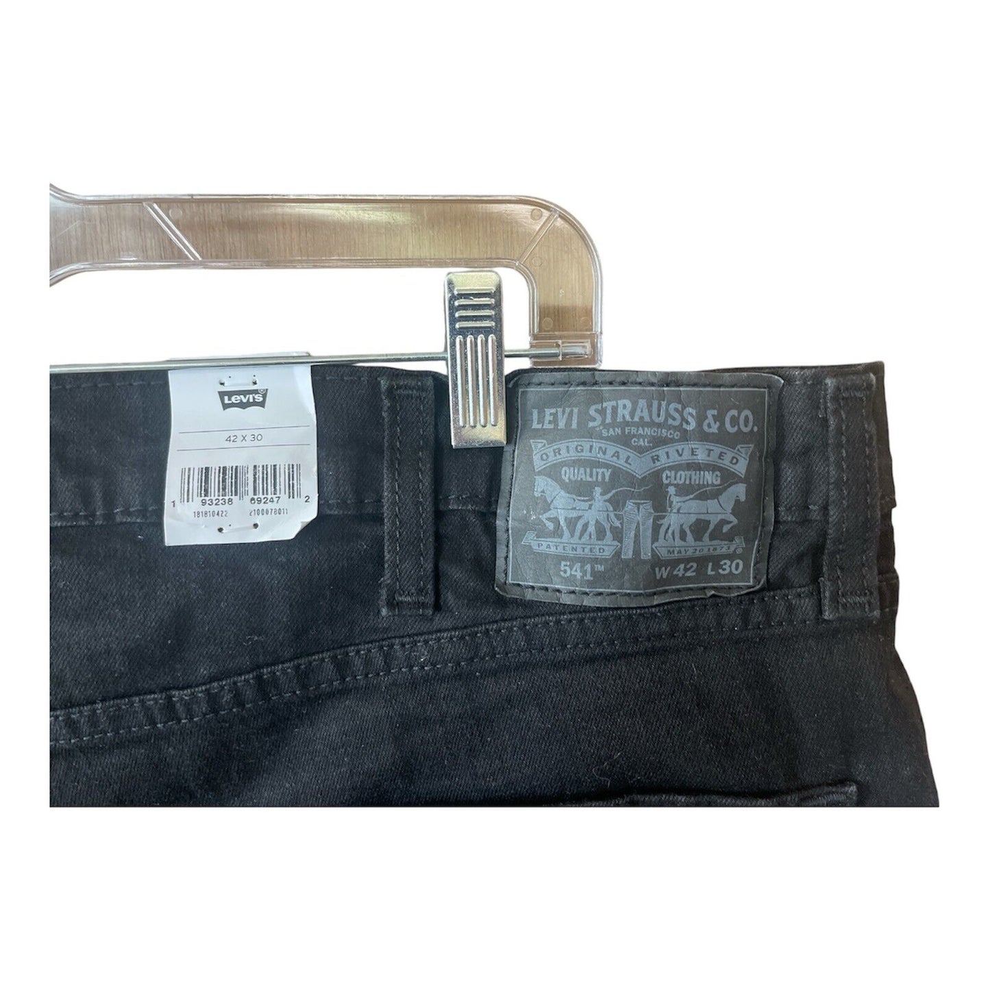 Levi's Men's 541 Mid Rise Athletic Fit Tapered Leg Full Jeans Black 42x30 NWT