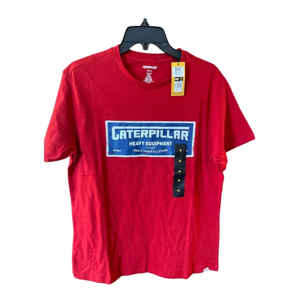 New CAT Caterpillar Men's Workwear Relaxed Fit T Shirt Red Medium 2 styles NEW