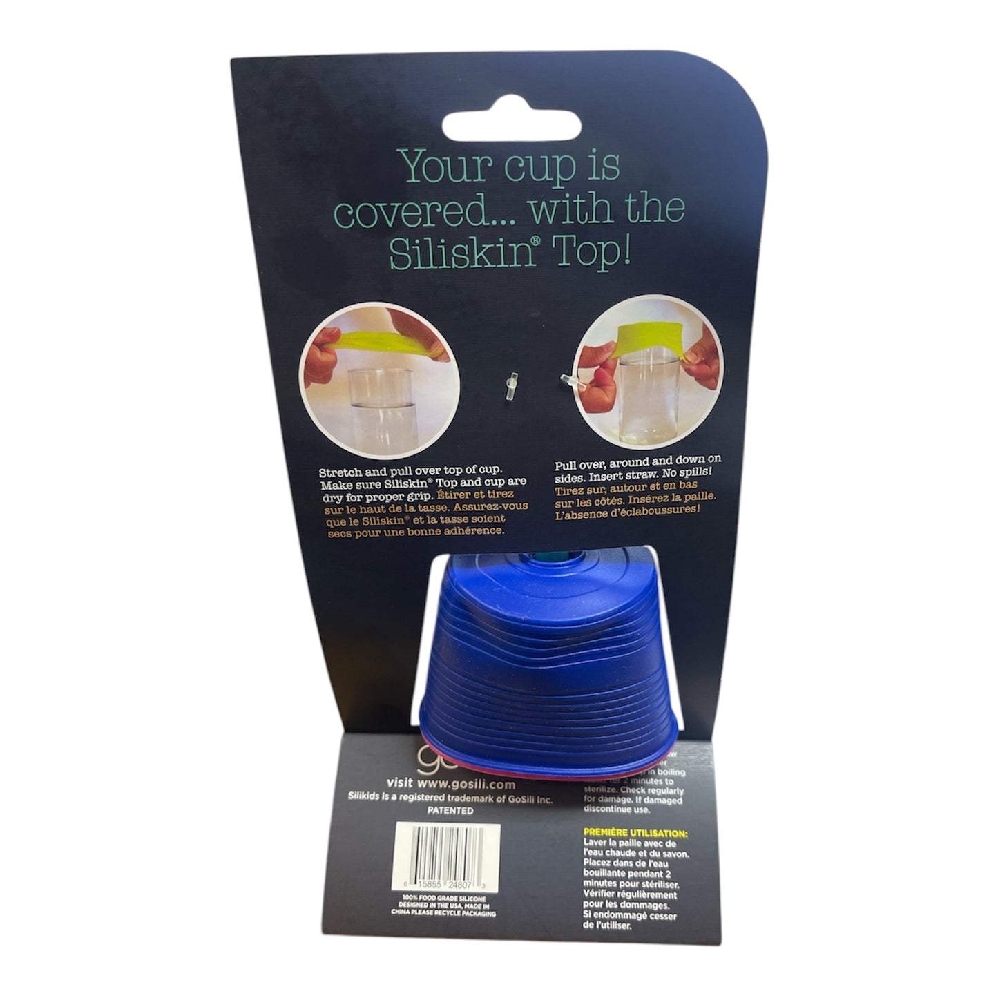 Silikids Silicone Cup Cover Drink Protector with 8'' Reusable Soft Silicone Drinking Straws, 2-Pack