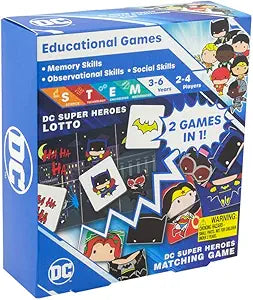 Paladone DC Comics Superhero Matching Card Game for Kids 3-6 Years Old, Two Skill-Building Games in One Set