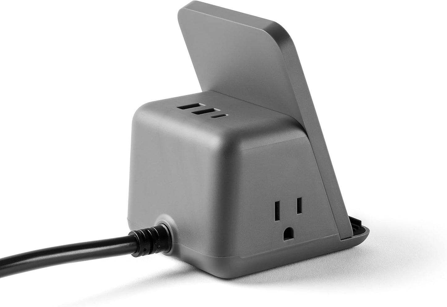 HALO Wireless Charging Pad with 3 USB Ports & 2 AC Outlets, Phone Charging Station for up to Five Devices, Charcoal