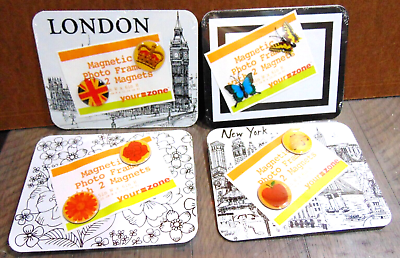 4 Magnetic Photo Frames with Magnets In Display Box