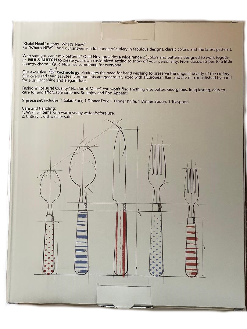 Quid Novi Flatware 5-Piece Set Snow Dream Grey Dots 5-Piece Cutlery Set