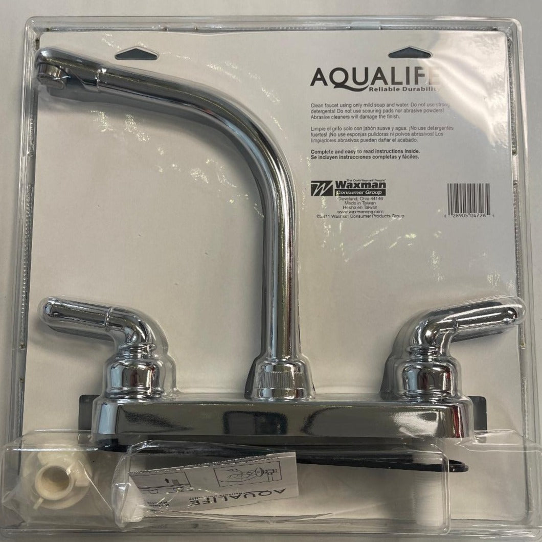 Aqualife two handle kitchen faucet chrome hi-rise spout non-metallic 0472600A