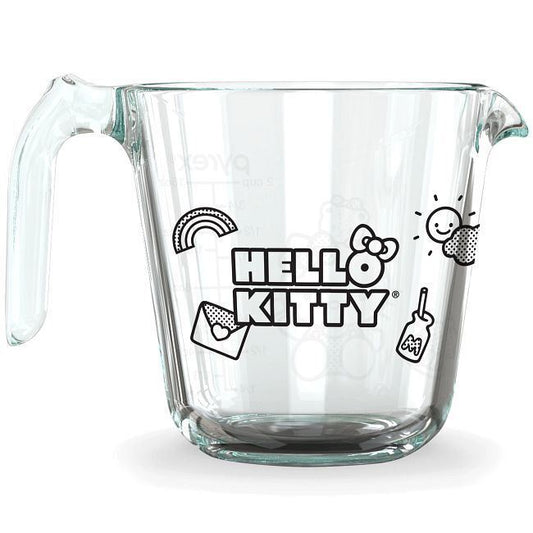 Pyrex Hello Kitty 2-Cup Glass Measuring Cup Glass Black NEW Fast Shipping