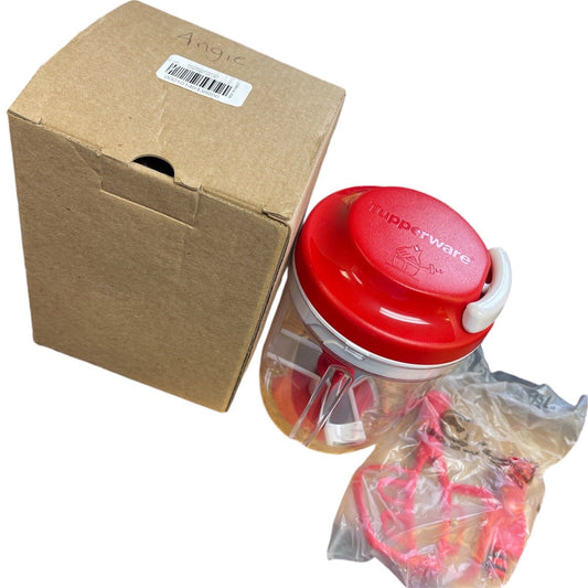 Tupperware Time Savers Smooth Chopper Non-Electric Clear Chili Red In Box