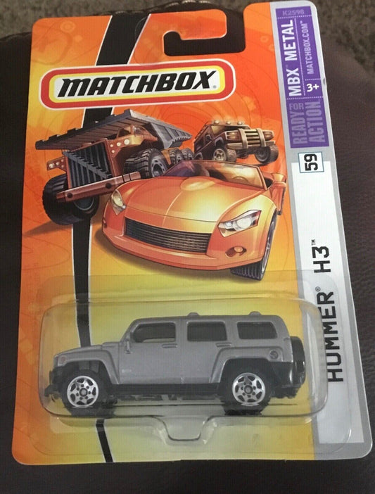 2006 Matchbox #59 Hummer® H3™ SILVER / SAWBLADE WHEEL / MOC NEW FAST SHIP