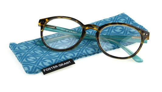 2 Magnivision by Foster Grant Reading Glasses soft case BRYN TEL tortoise +3.25