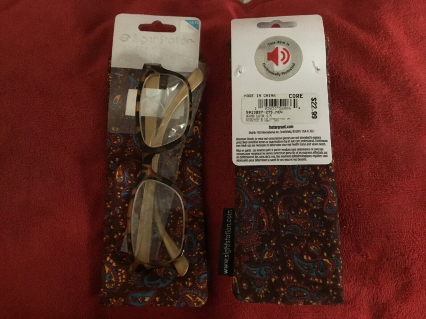 Foster Grant Sight Station HEATHER GLD/TOR Reading Glasses +2.75 ( 2 pc )