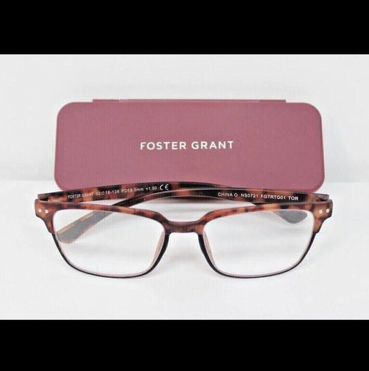 2 Foster Grant TO GO Ultra Slim Readers w Slim Protective Case FGTRTG01 TOR 2.50