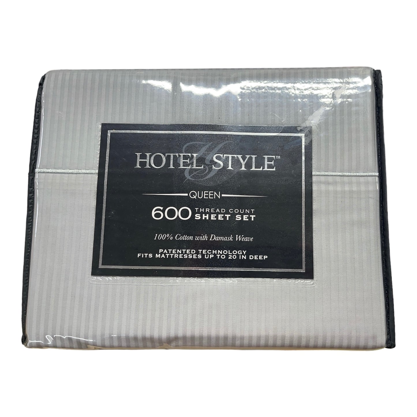 Hotel Style 600 Thread Count 100% Cotton W/ Sateen Weave Queen Sheet Silver