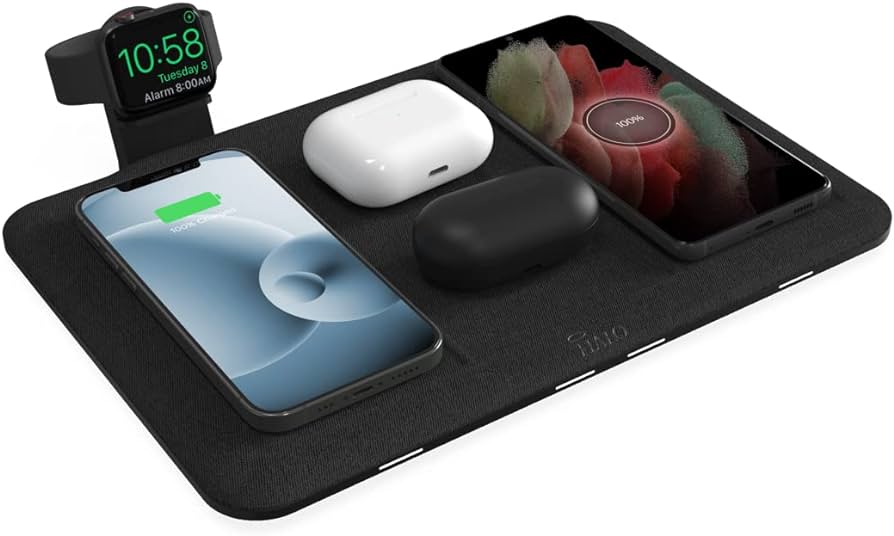 HALO Universal Wireless 4-in-1 Charging Mat with Apple Watch Holder Intuitive Design