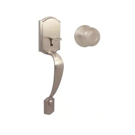 Defiant Castle Satin Nickel Entrance Door Handleset with Hartford Interior Knob