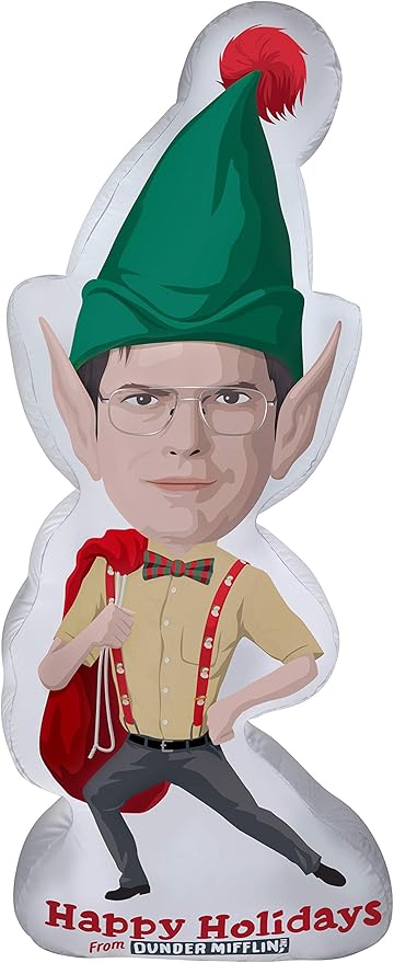 Gemmy Photorealistic Airblown Inflatable Stylized Dwight from The Office S LG Universal, 6 ft Tall