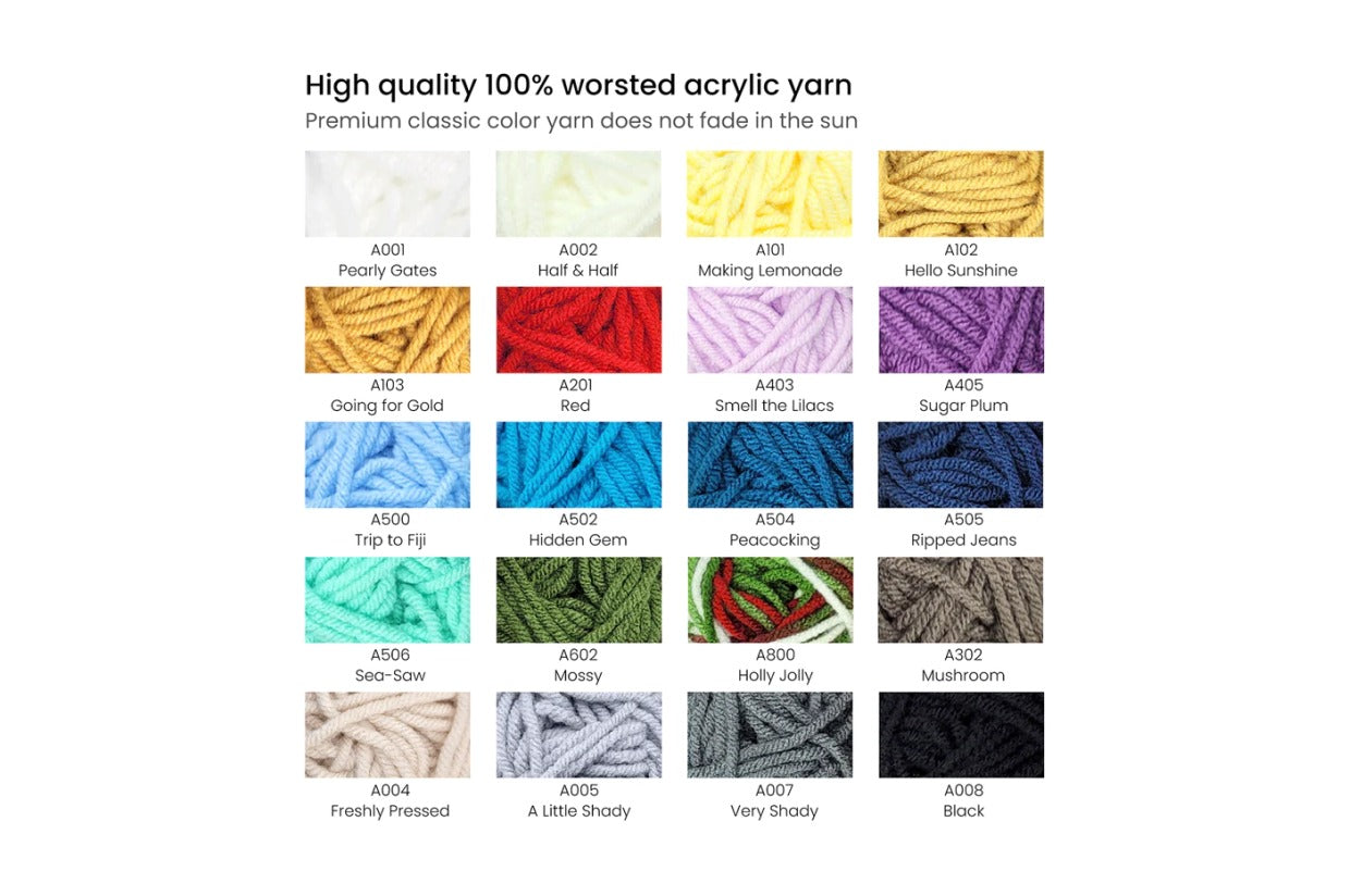 Arteza 100% Acrylic Yarn, Worsted, Classic Colors - Mini Pack of 20 ARTZ-4917