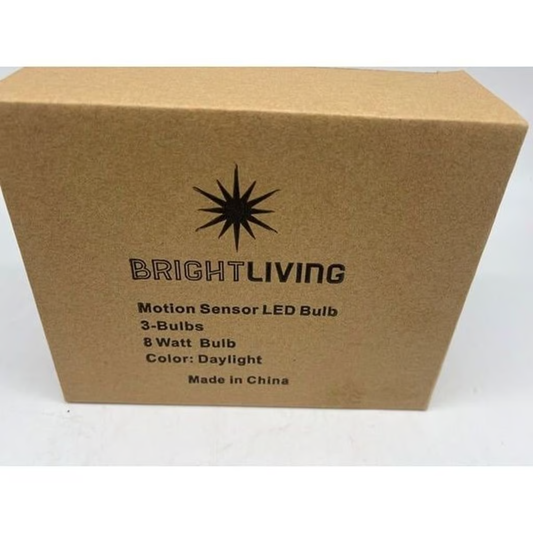 Bright Living Motion Sensor LED Bulbs 3 Pack 8W Soft