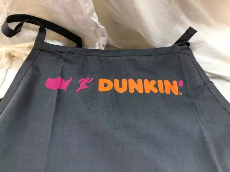 4 Official DUNKIN' DONUTS Employee Uniform Adjustable Apron Grey Logo SM/MED