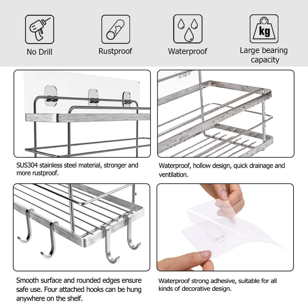 KINCMAX Polished Silver Shower Caddy Model Number: ZBS02S