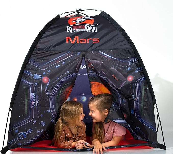 My Space Safari Space Tent for Kids Tent Indoor & Outdoor, Interactive Kids Play Tent w/Rocket Launch Button & Solar System for Play & Sleep Tent for Girls & Boys, Space Gifts for Kids