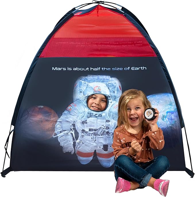 My Space Safari Space Tent for Kids Tent Indoor & Outdoor, Interactive Kids Play Tent w/Rocket Launch Button & Solar System for Play & Sleep Tent for Girls & Boys, Space Gifts for Kids