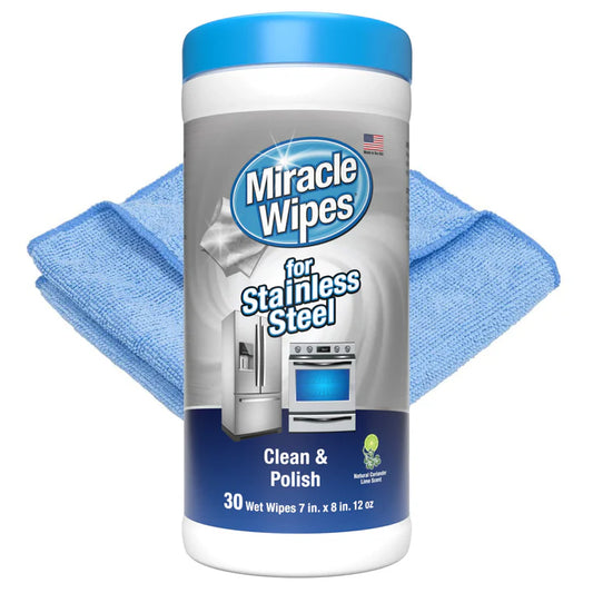 Miracle Wipes Cleaning Wipes for Stainless Steel, Kitchen and Appliances 30 Wipes