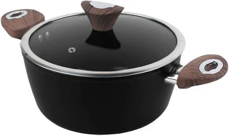 Phantom Chef 4.4 QT Casserole | Stockpot | Aluminum Body Non-Stick Ceramic Coating | With Soft Touch Stay Cool Handle | Dishwasher Safe | Non-Toxic PFOA & PTFE Free Pan | Color Black