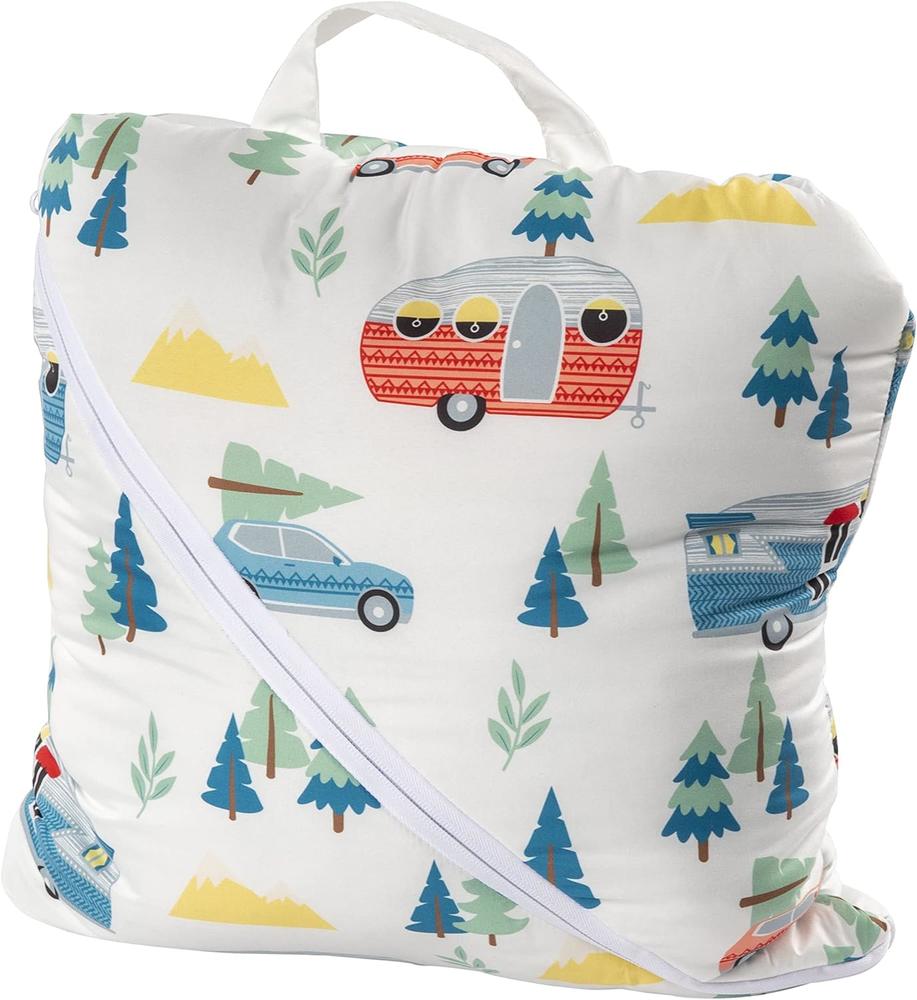 Road Trip Thomas Payne Children’s Sleeping Bag for Camping and Sleepovers Durable Material Zippered Closure, Built-in Carrying Tote, Machine Washable