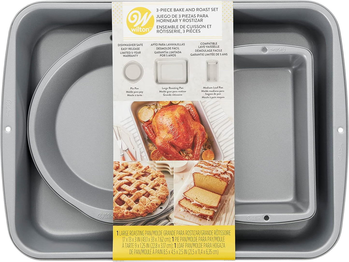 Wilton Non-Stick Steel Baking and Roasting Bakeware Set, 3-Piece